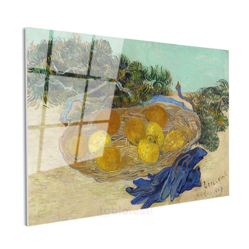 Vincent Van Gogh - Meyve Sepeti Cam Tablo