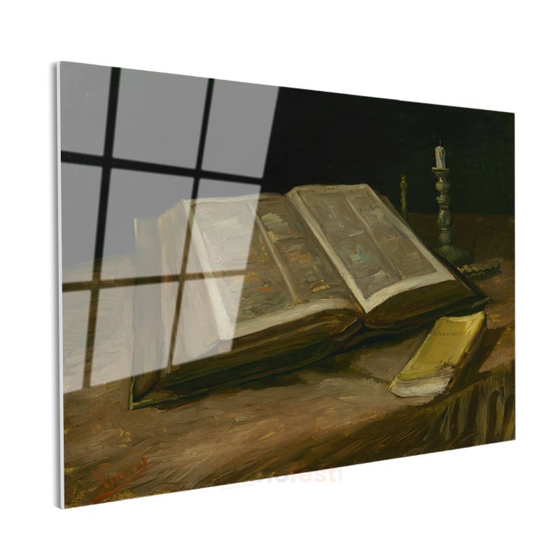 Vincent Van Gogh - Açık Kitap Cam Tablo