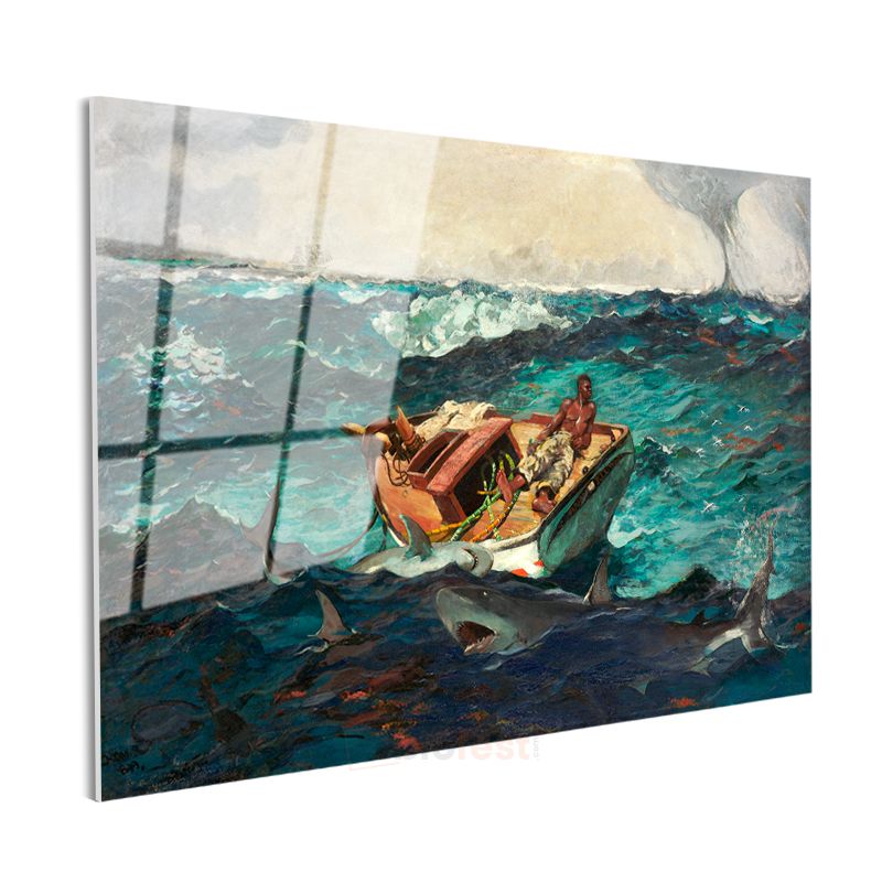 Winslow Homer - Körfez Akıntısı Cam Tablo
