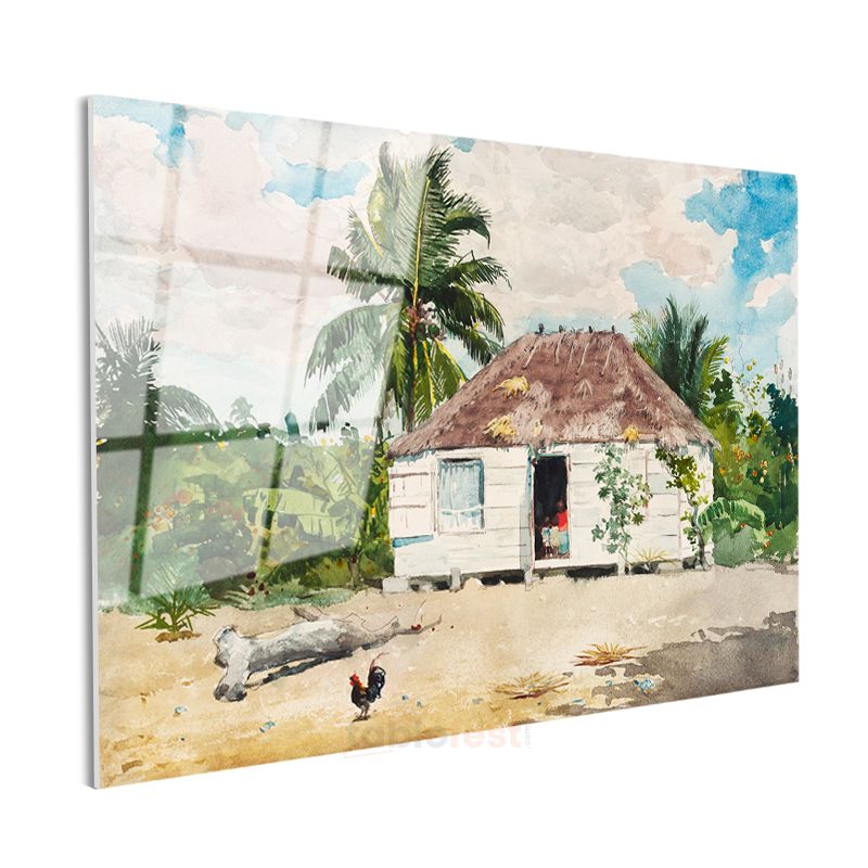Winslow Homer - Native Hut Bahamas Cam Tablo