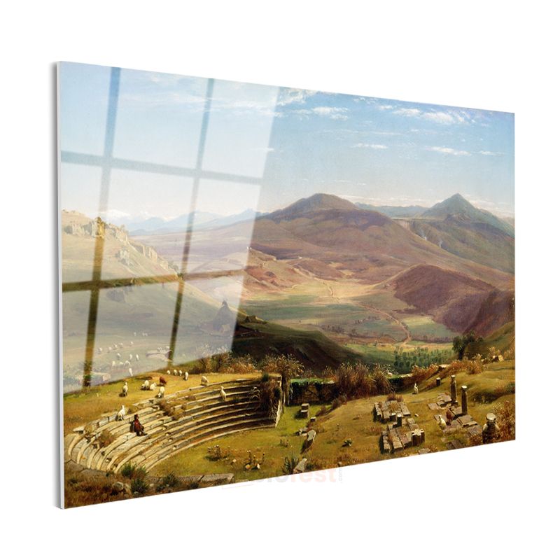 Thomas Cole - Antik Tiyatro Manzarası Cam Tablo