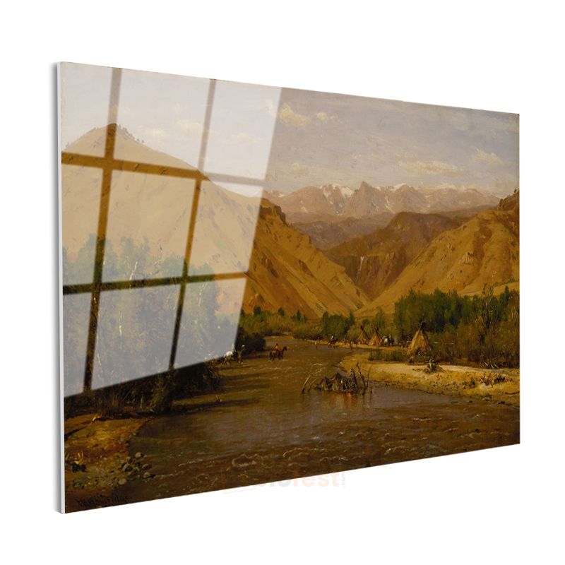 Thomas Moran - Batı Vadisi Cam Tablo