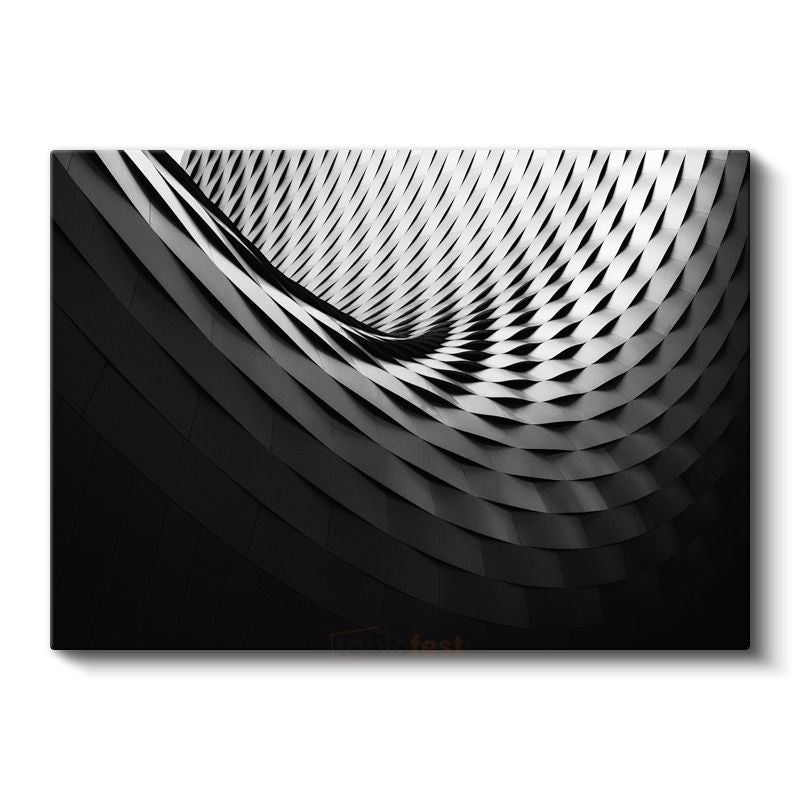 Modern Mimari - Siyah Beyaz Spiral Kanvas Tablo