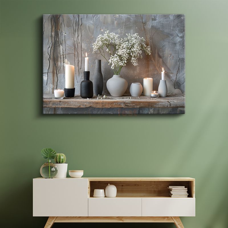Minimalist Vazolar - Siyah Beyaz Dekorasyon Sanatı Kanvas Tablo