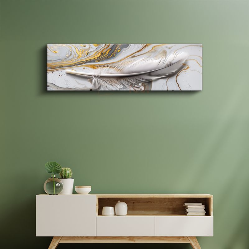 Zarif Tüy - Altın Detaylı Minimalist Sanat Kanvas Tablo