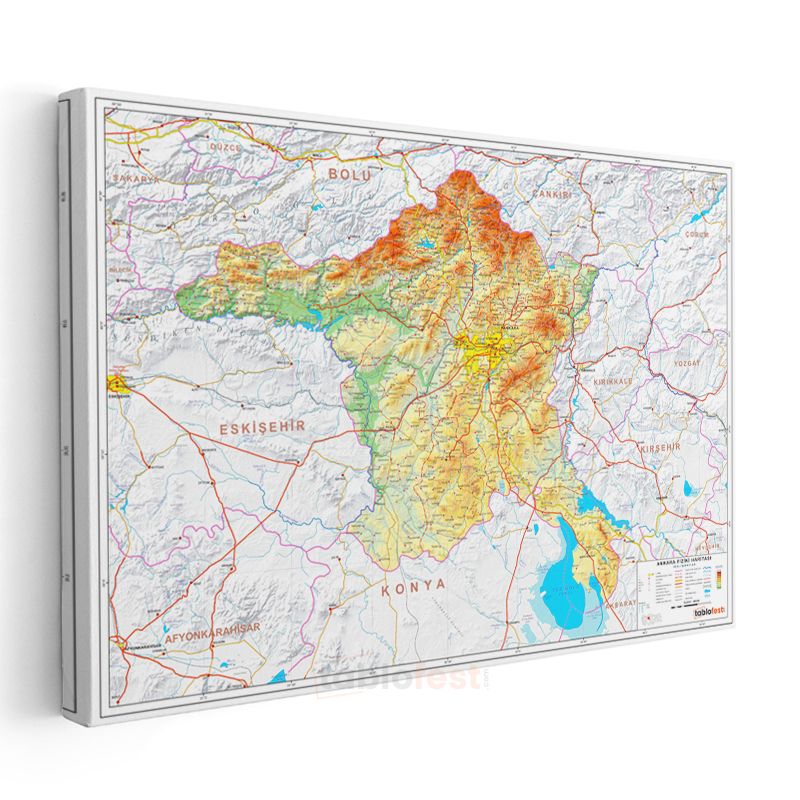 Adıyaman - Fiziki Haritası Kanvas Tablo