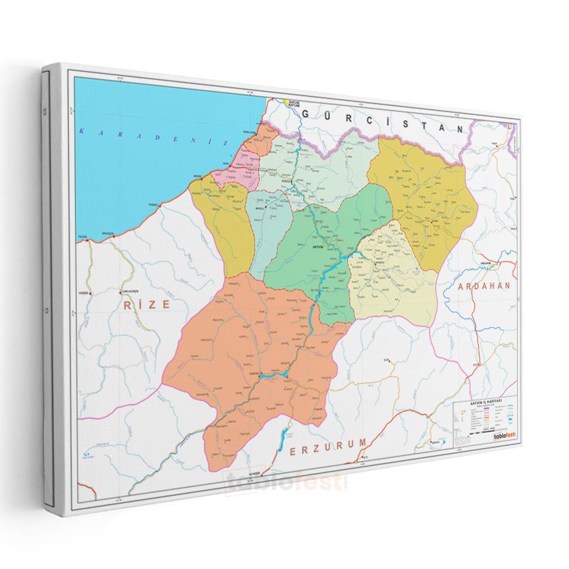 Aksaray - İl Haritası Kanvas Tablo