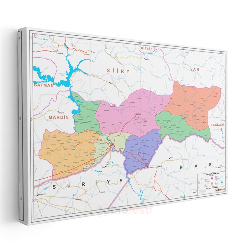 Şırnak - İl Haritası Kanvas Tablo