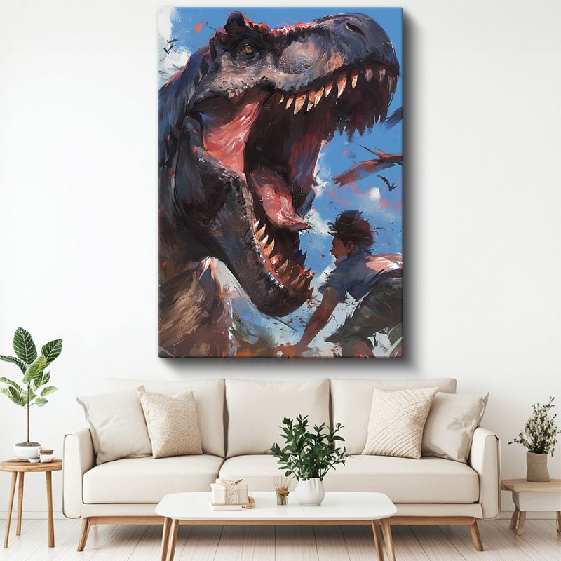 T-Rex Kükreyişi - Tarih Öncesi Çağın Yırtıcı Avcısı Kanvas Tablo