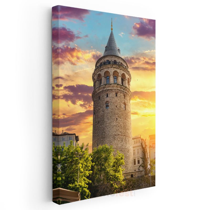 Galata Kulesi - Altın Saatlerde İstanbul Kanvas Tablo