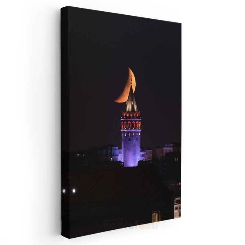 Galata Kulesi - Gece Işıltısı Kanvas Tablo