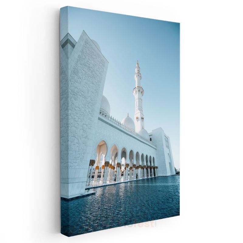 Şeyh Zayed Camii - Beyaz Mermerin Zarafeti Kanvas Tablo