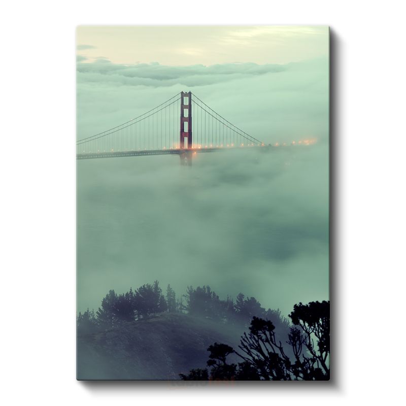 Golden Gate Köprüsü - Sis İçinde Silüet Kanvas Tablo