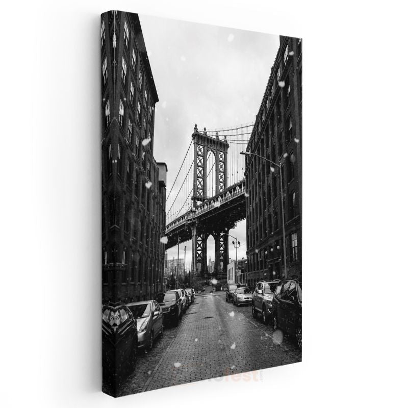 Manhattan Köprüsü - Kış Atmosferi Kanvas Tablo