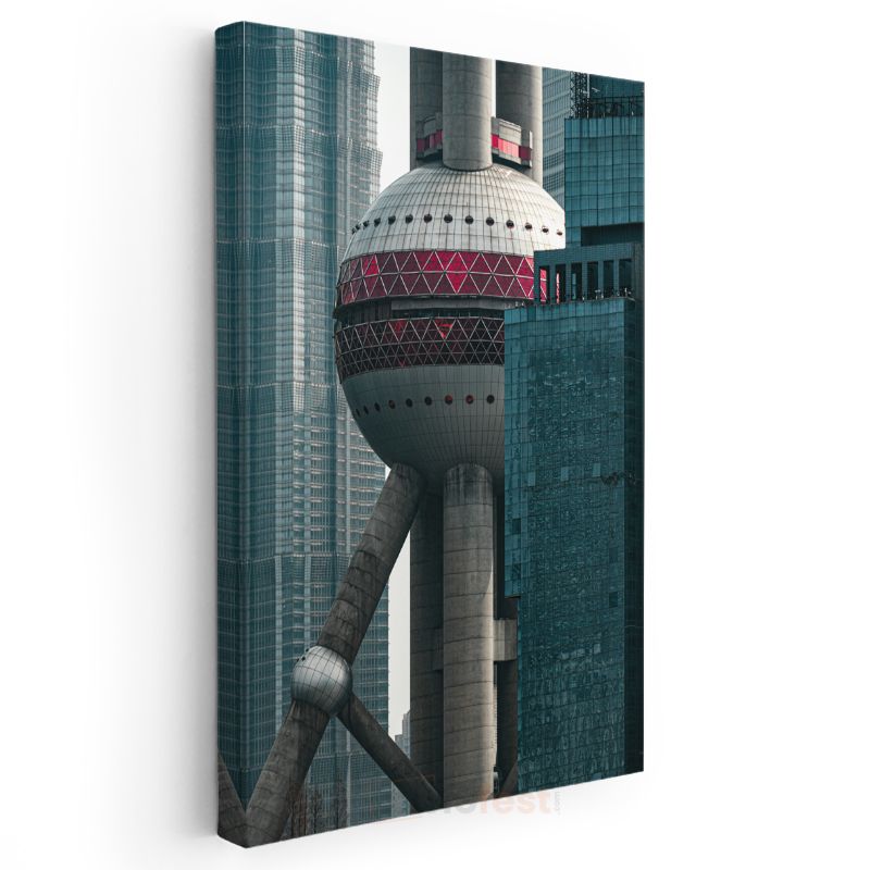 Oriental Pearl Kulesi - Şanghay'ın Fütüristik Simgesi Kanvas Tablo