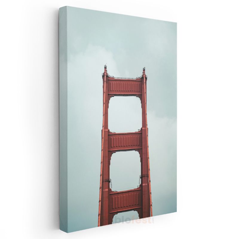 Golden Gate - Kızıl Kule Silüeti Kanvas Tablo