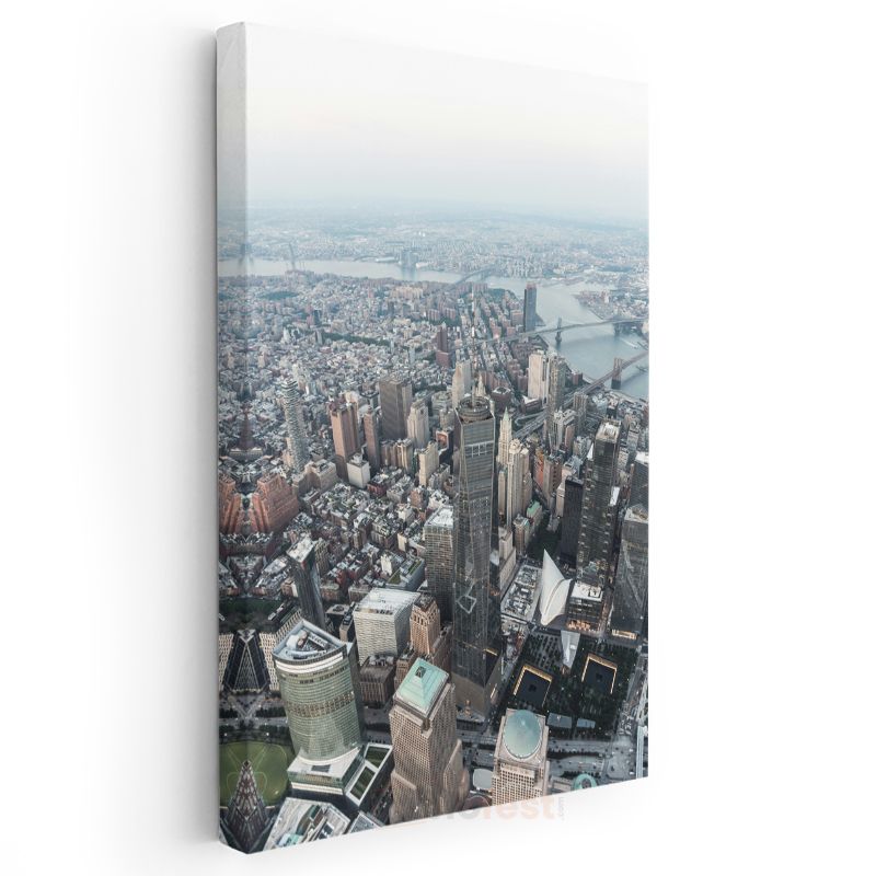 Manhattan Silueti - Kuşbakışı Metropol Manzarası Kanvas Tablo