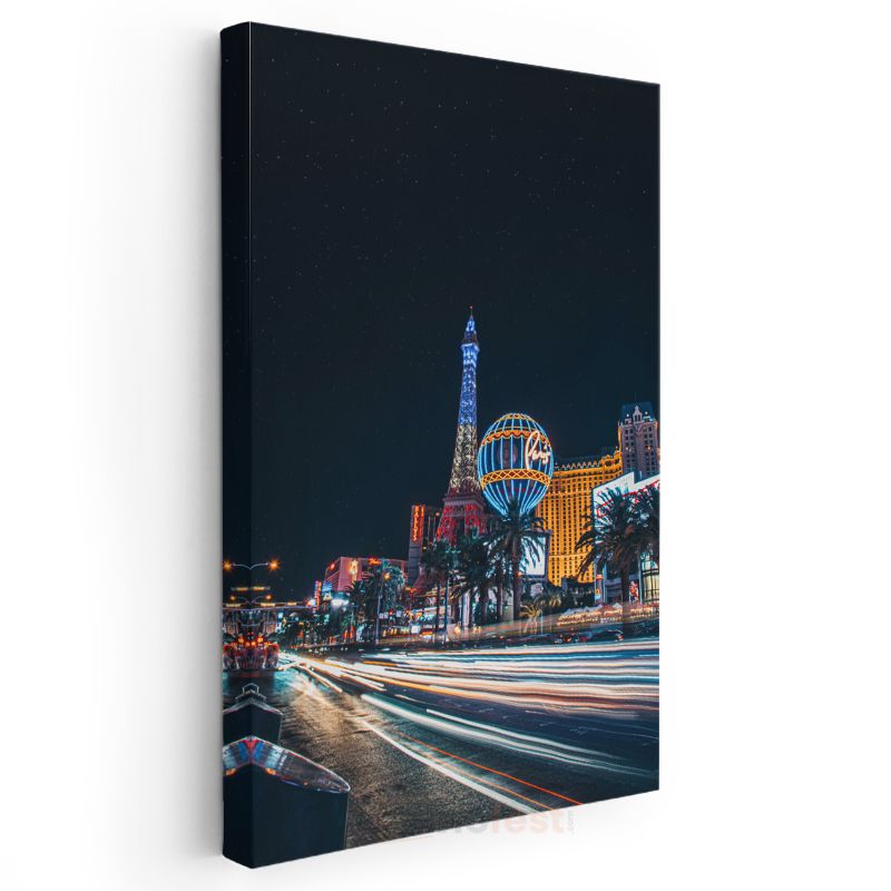 Las Vegas Bulvarı - Gece Işıkları ve Mimari İkonlar Kanvas Tablo