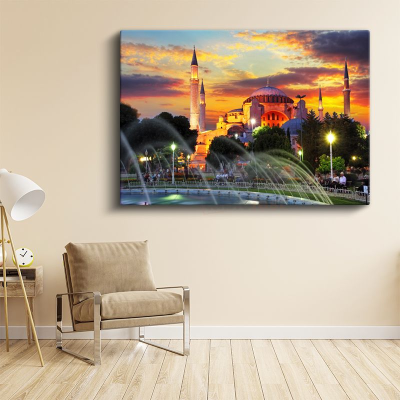 Ayasofya Camii - Günbatımı Silüeti Kanvas Tablo