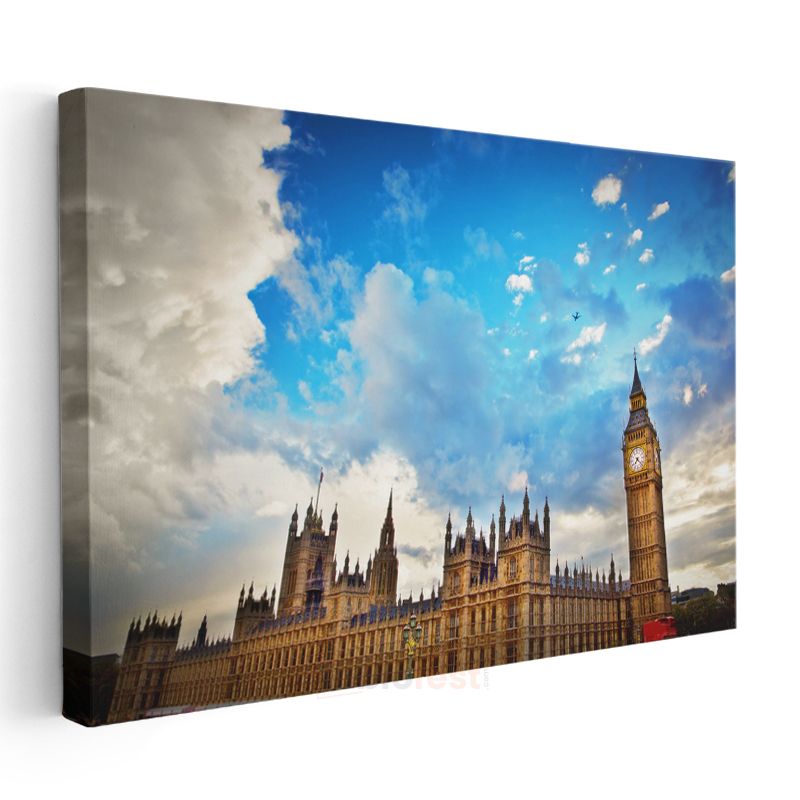 Westminster Sarayı - Gökyüzü Detaylı Kanvas Tablo
