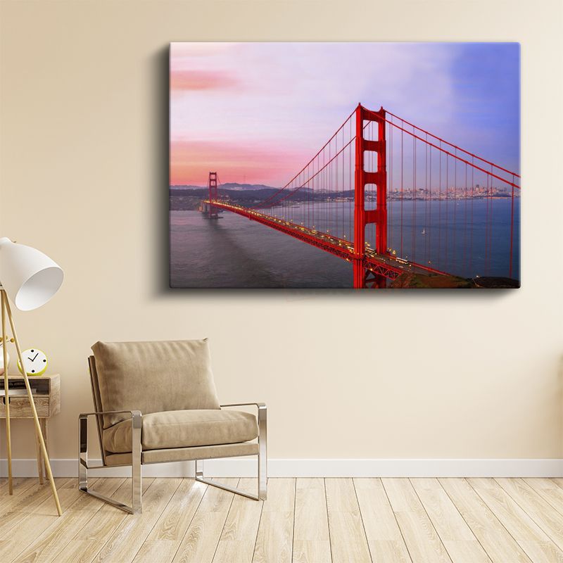 Golden Gate - Pembe Gökyüzü Altında İkonik Köprü Kanvas Tablo
