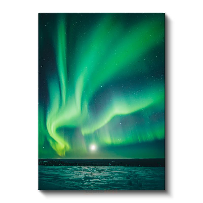 Kuzey Işıkları - Yeşil Aurora Dansı Kanvas Tablo