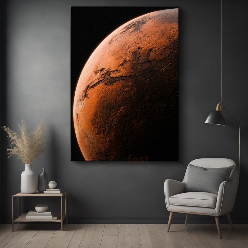 Mars Gezegeni - Kızıl Dünya Yüzeyi Kanvas Tablo