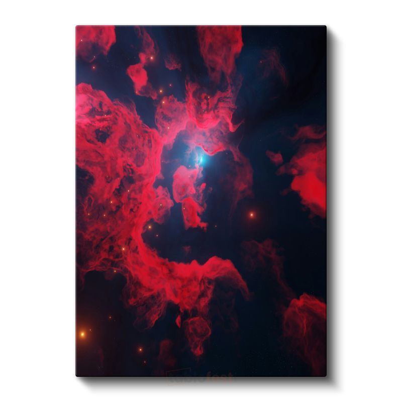 Kızıl Nebula - Kozmik Uzay Bulutu Kanvas Tablo