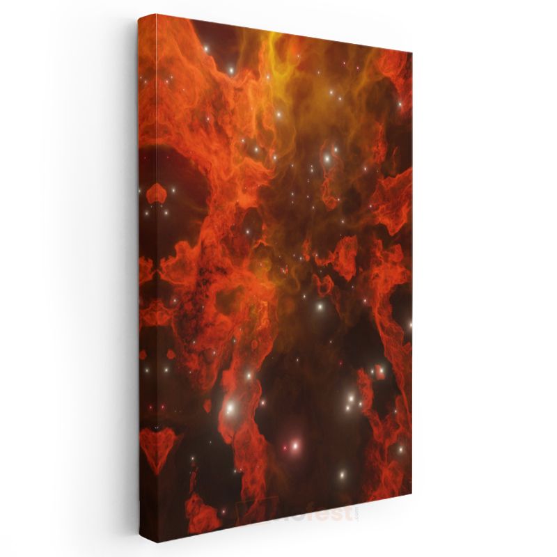 Kozmik Nebula - Kızıl Yıldız Tozları ve Uzayın Derinlikleri Kanvas Tablo
