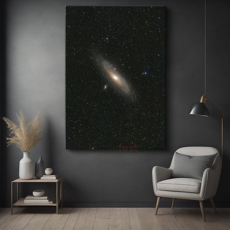 Andromeda - Yıldızlar Arasında Parlayan Galaksi Kanvas Tablo