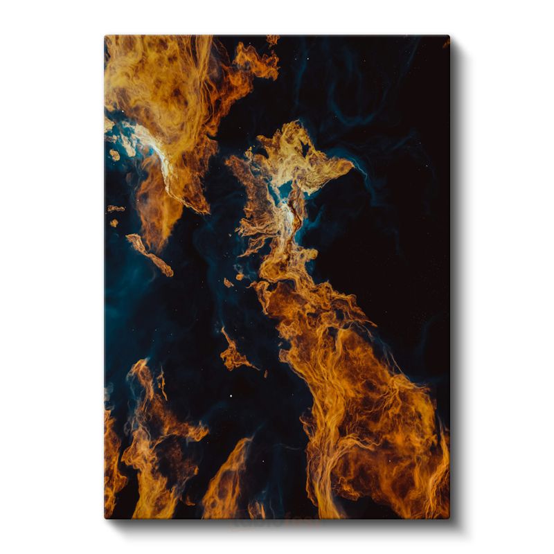 Altın Nebula - Kozmik Ateşin Mavi Sonsuzluktaki Dansı Kanvas Tablo