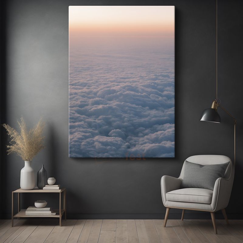 Bulutlar Denizi - Gökyüzünün Pastel Tonları Kanvas Tablo