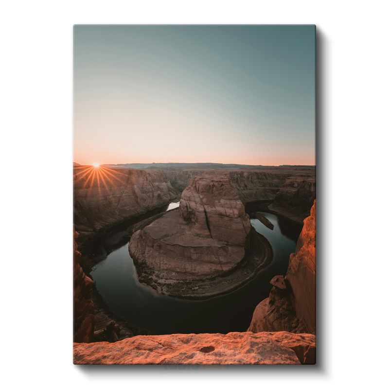 At Nalı Kanyonu - Gün Batımında Nehir Manzarası Kanvas Tablo