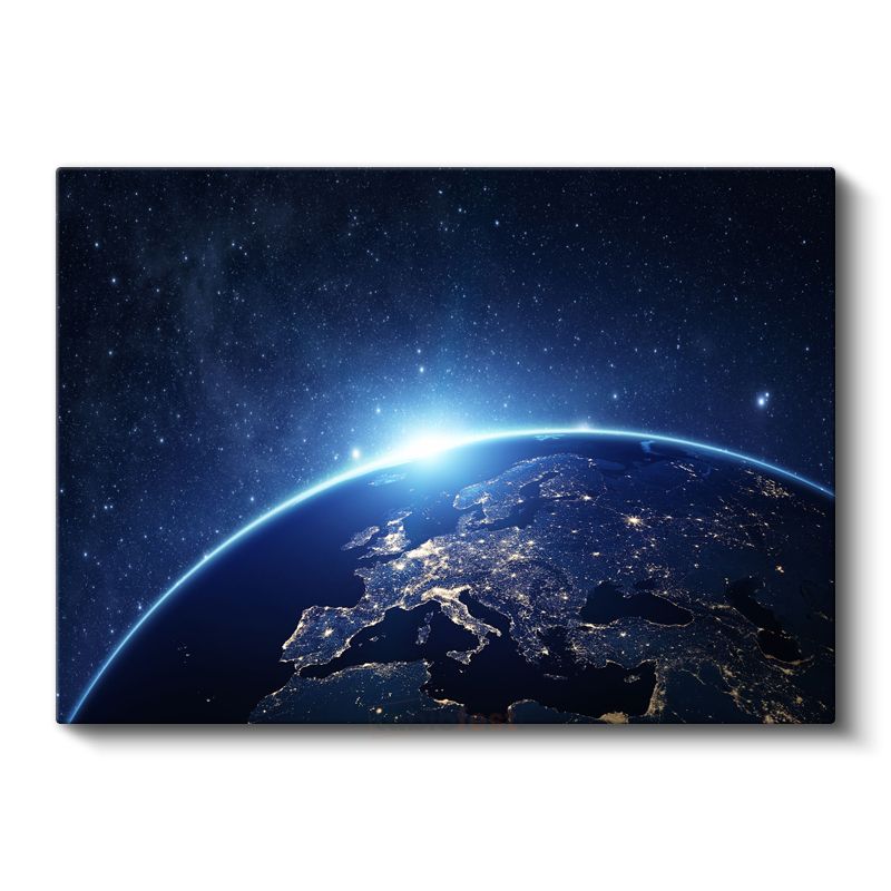 Dünya Manzarası - Gece Işıkları Kanvas Tablo