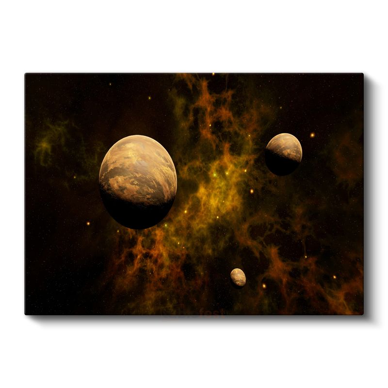 Kozmik Doğuş - Nebula İçinde Gezegenler Kanvas Tablo