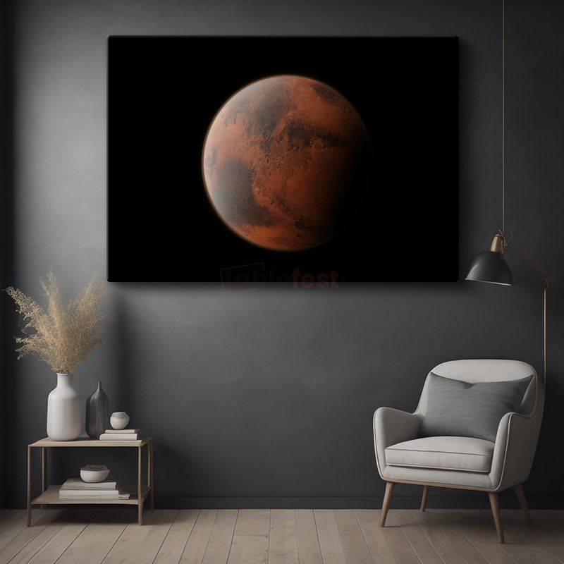 Mars Portresi - Yakın Çekim Kızıl Gezegen Kanvas Tablo