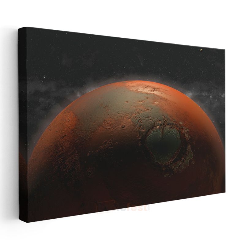 Mars - Kızıl Gezegen Krater Manzarası Kanvas Tablo