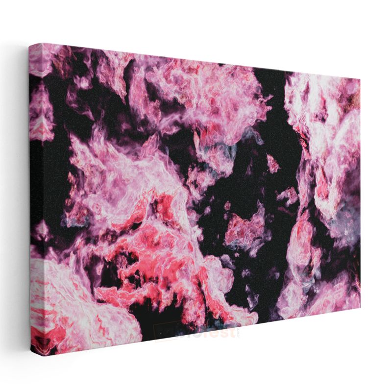 Nebula Patlaması - Pembe Kozmik Enerji Dalgaları Kanvas Tablo