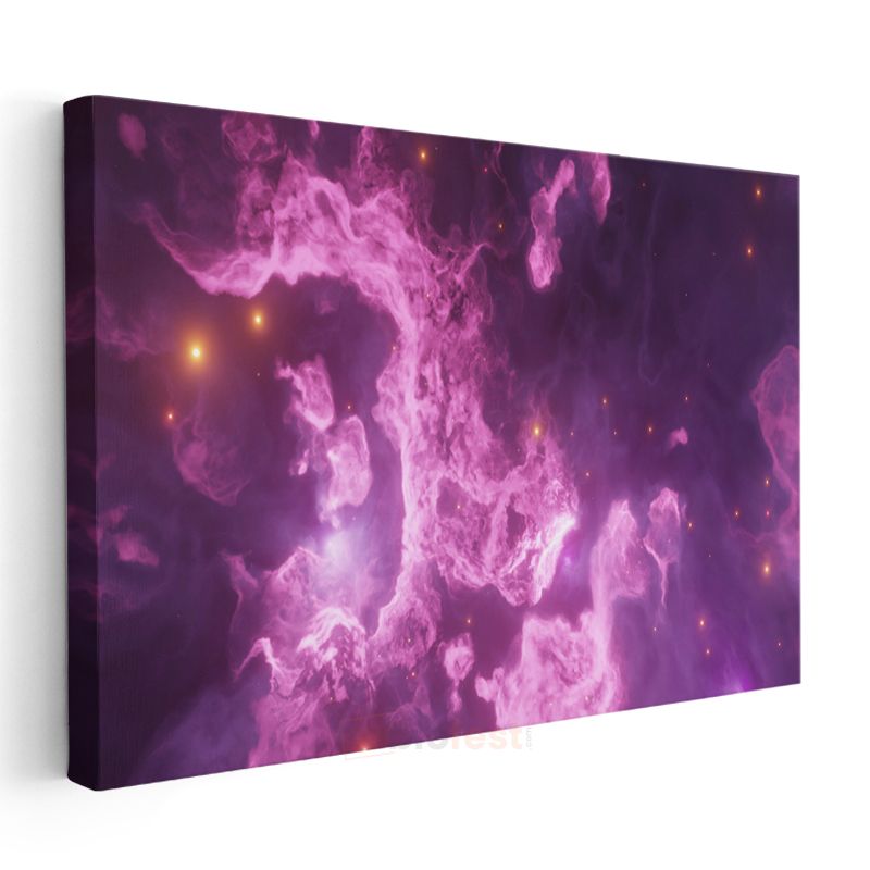 Kozmik Nebula - Mor Galaksi Işıltısı Kanvas Tablo