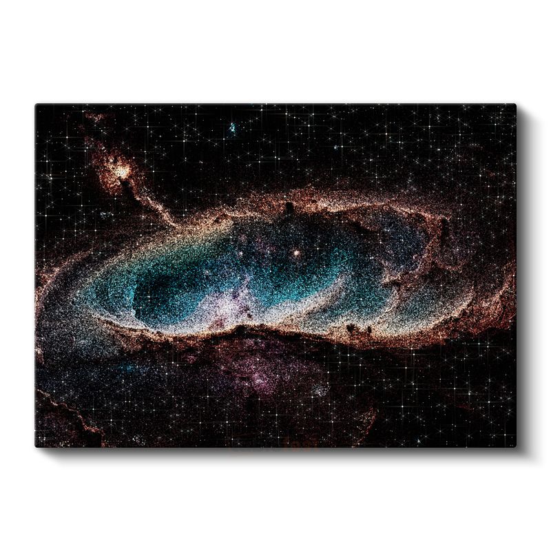 Kozmik Nebula - Yıldızlarla Bezeli Mavi Uzay Bulutu Kanvas Tablo