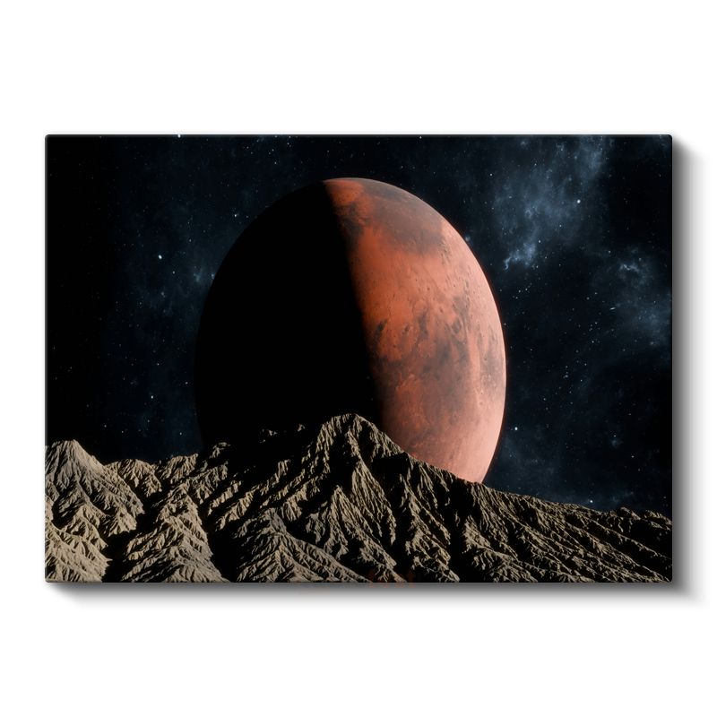 Mars Manzarası - Kızıl Gezegen Yükselişi Kanvas Tablo