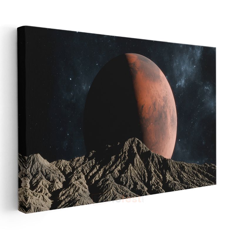Mars Manzarası - Kızıl Gezegen Yükselişi Kanvas Tablo