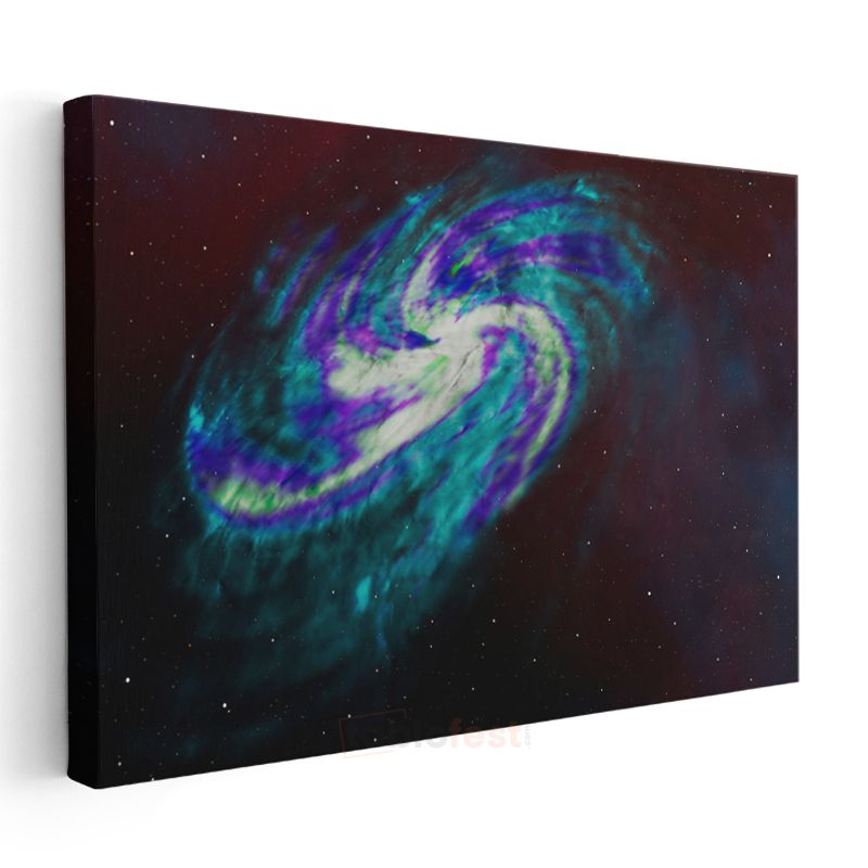 Spiral Galaksi - Turkuaz ve Mor Tonlarında Kozmik Dans Kanvas Tablo