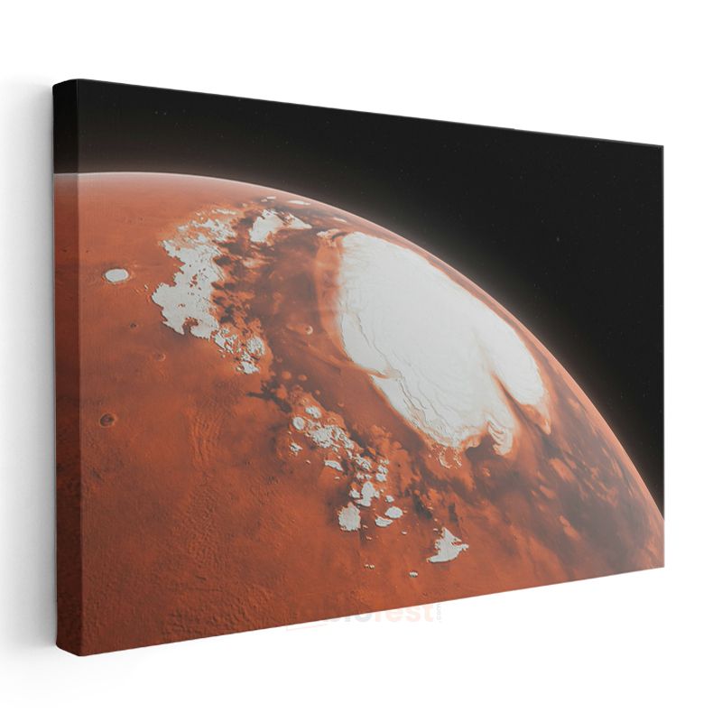 Mars Manzarası - Kızıl Gezegenin Kutup Bölgesi Kanvas Tablo