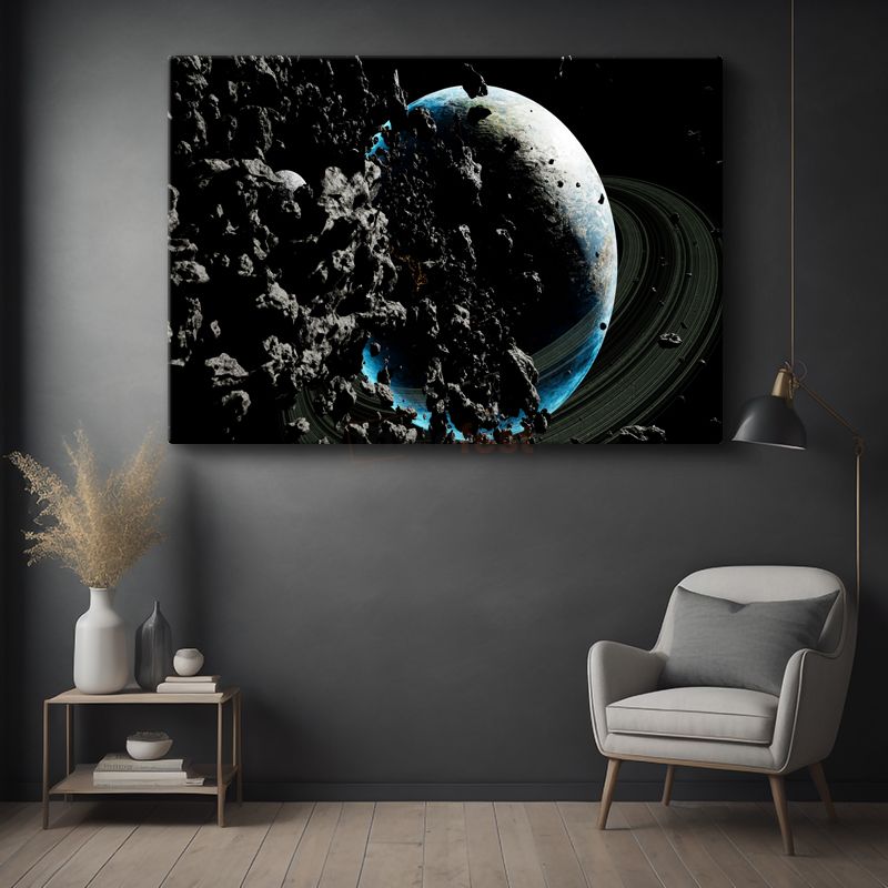 Kozmik Gezegen - Asteroit Kuşağı Kanvas Tablo