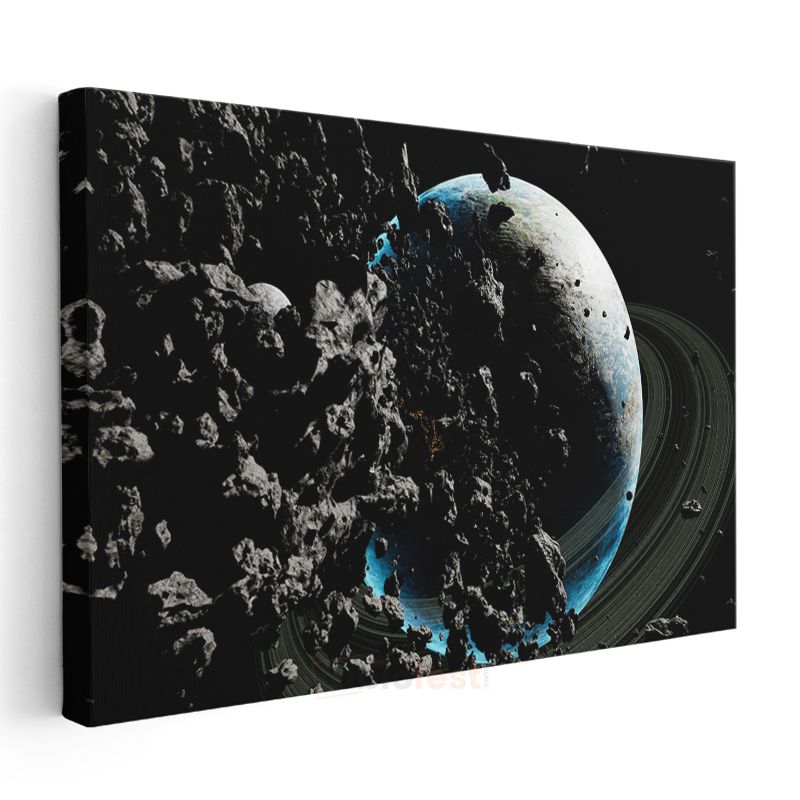 Kozmik Gezegen - Asteroit Kuşağı Kanvas Tablo