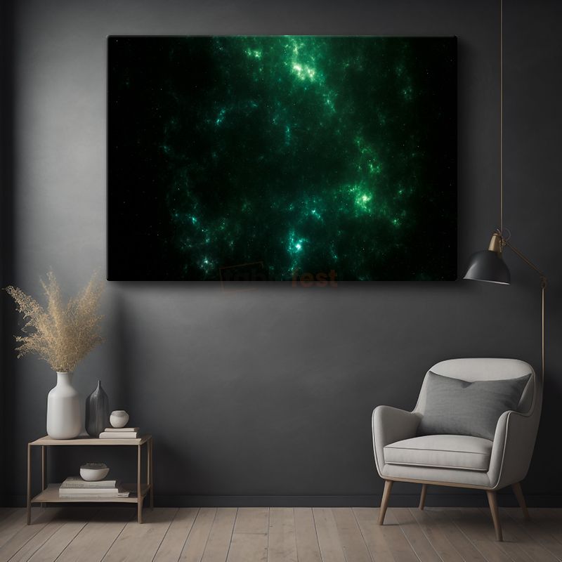 Yeşil Nebula - Uzay Derinlikleri Kanvas Tablo