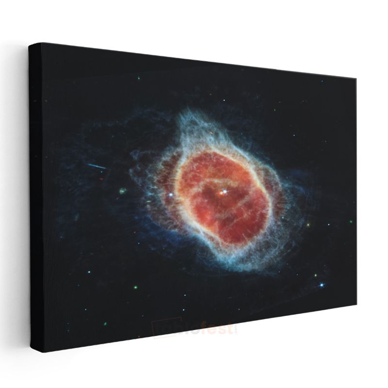 Kozmik Nebula - Uzayın Derinliklerinde Kızıl Parıltı Kanvas Tablo