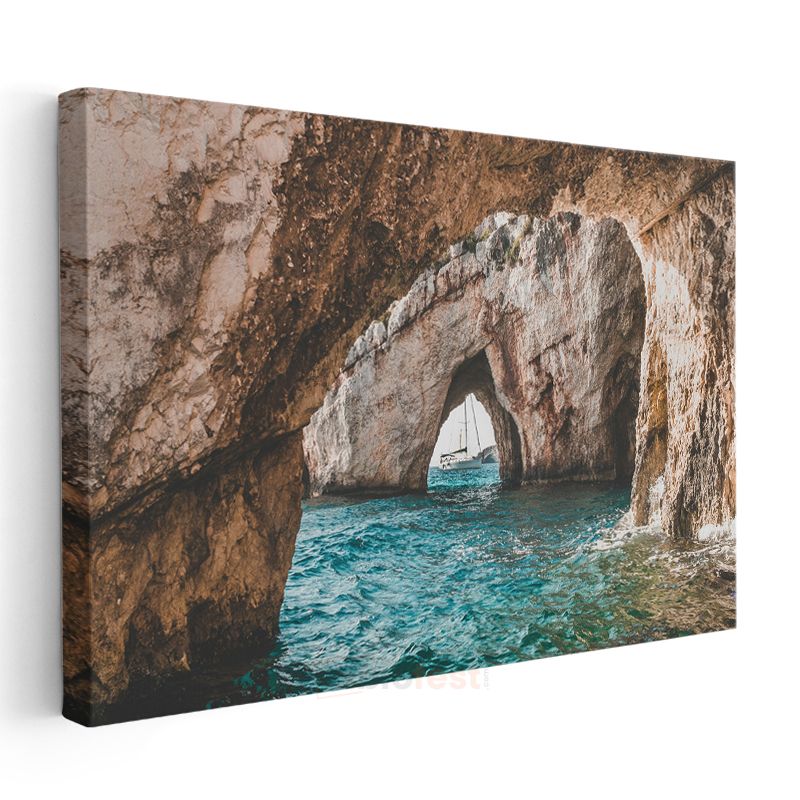 Mavi Mağara - Denizin İçindeki Doğal Kemer Kanvas Tablo