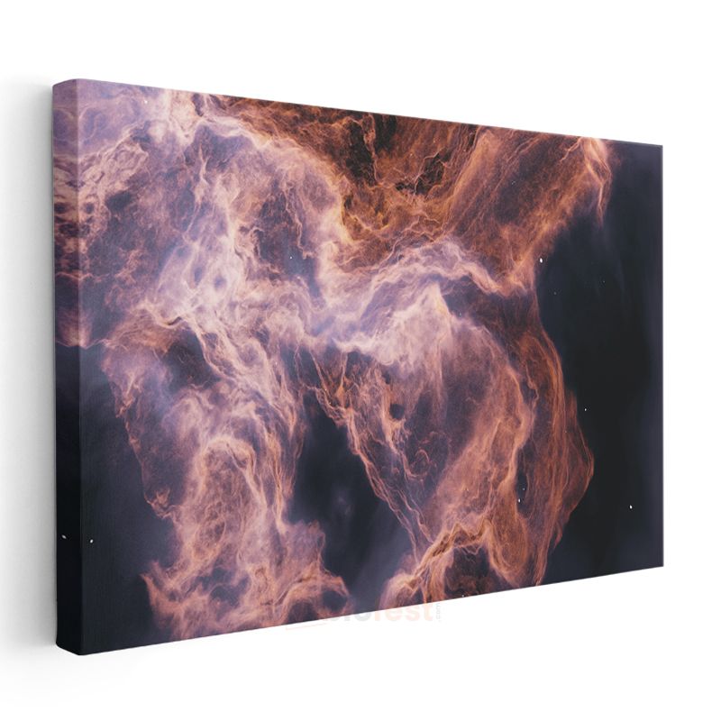 Kozmik Nebula - Mor ve Turuncu Tonlarında Uzay Bulutu Kanvas Tablo